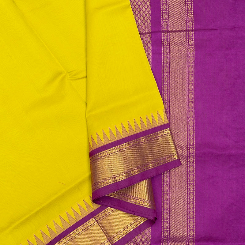 Hayagrivas Lemon Yellow Pure Silk Cotton Saree SSCBF34D3-30