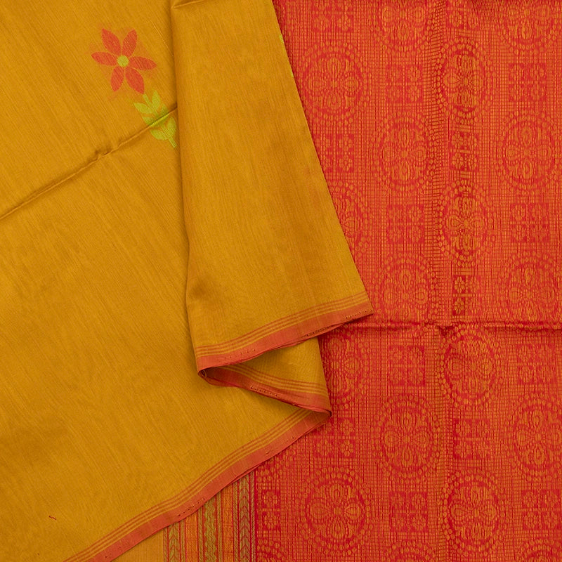 Hayagrivas Mustard Kora Silk Cotton Saree KSBE92A10-8