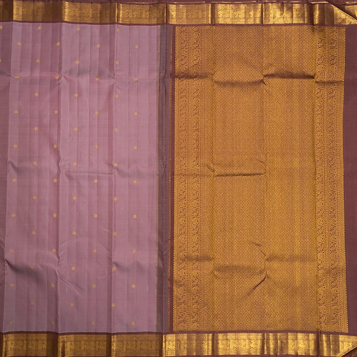 Hayagrivas Handloom Lilac-Pink Kanjivaram Silk Saree with Rosewood Pink Border KBF416F2-1