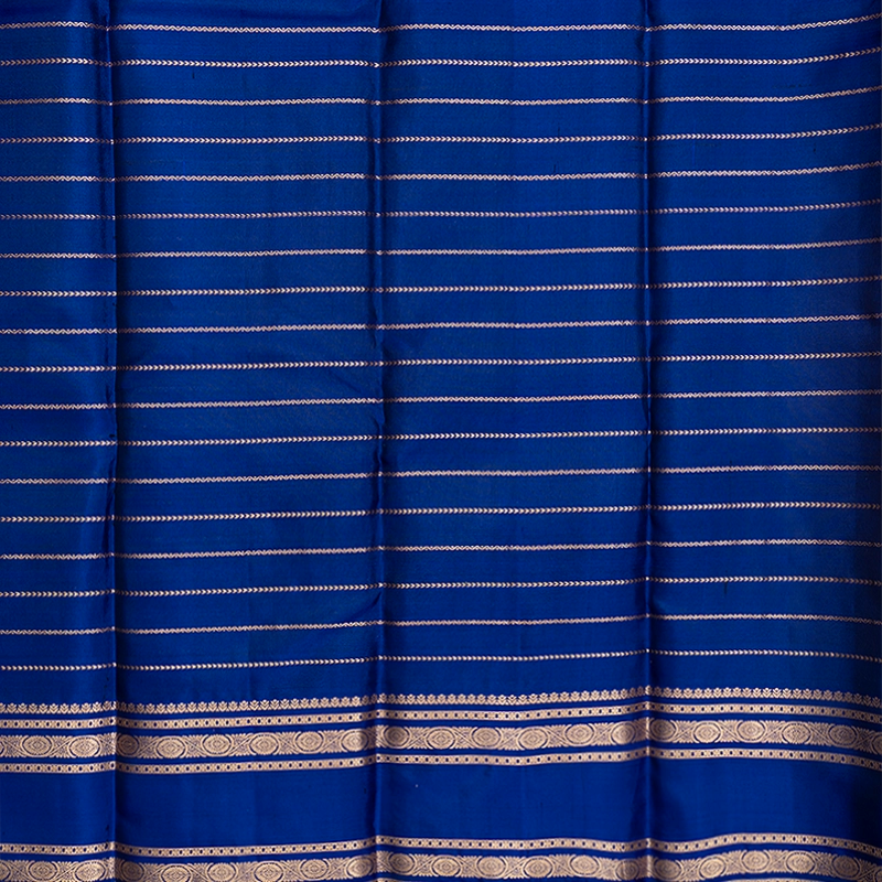 Hayagrivas Handloom Rust Orange Kanjivaram Silk Saree with Blue Border KBF695G10-1