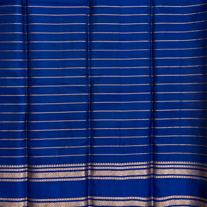 Hayagrivas Handloom Rust Orange Kanjivaram Silk Saree with Blue Border KBF695G10-1