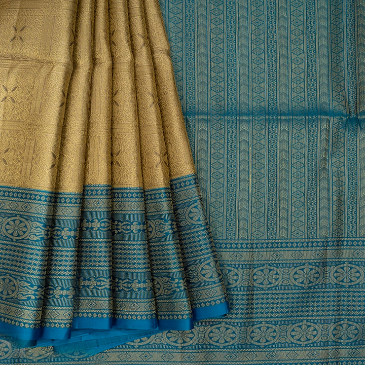 Hayagrivas Sandal Beige Handloom Soft Silk Saree HBE1463C1-3