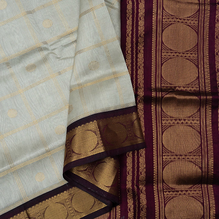 Hayagrivas Beige Pure Silk Cotton Saree SSCBF56E6-5