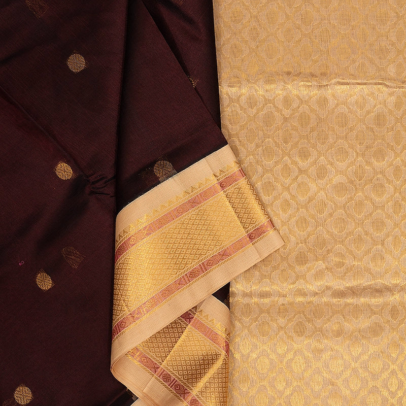 Hayagrivas Deep Wine Pure Silk Cotton Saree SSCBF34D5-11