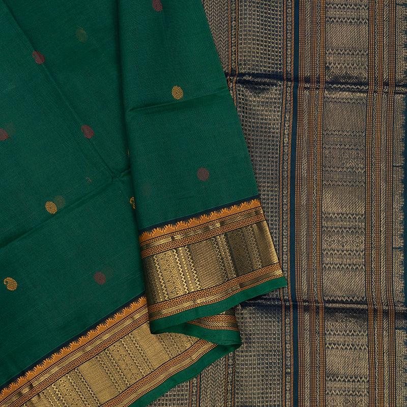 Hayagrivas Bottle Green Kora Silk Cotton Saree SSCBF14D6-32