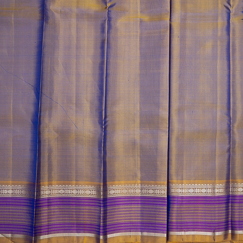 Hayagrivas Handloom Royal Blue Kanjivaram Silk Saree with Gold Border KBF224E2-6