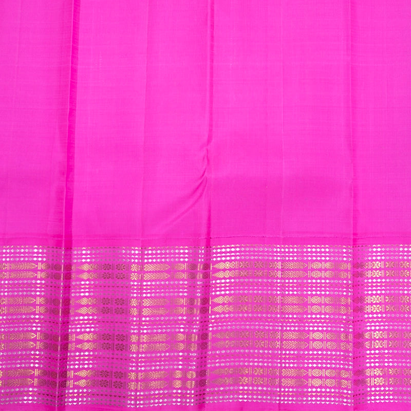 Hayagrivas Handloom Teal Kanjivaram Silk Saree with Fuchsia Pink Border KBF251E5-1