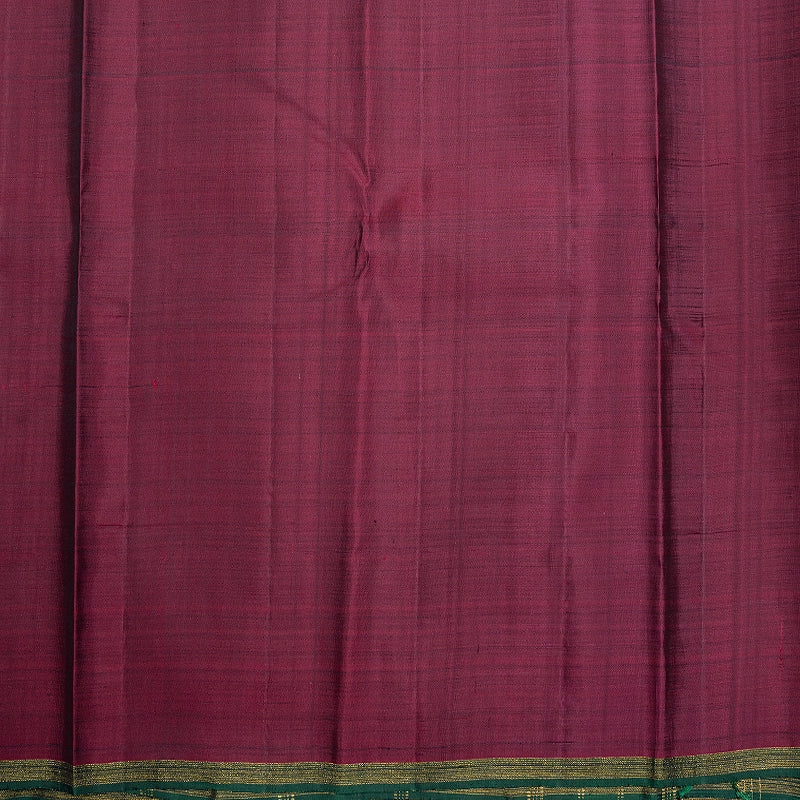 Hayagrivas Handloom Grey Kanjivaram Silk Saree with Bottle Green Selvedge Border KBF420F8-1