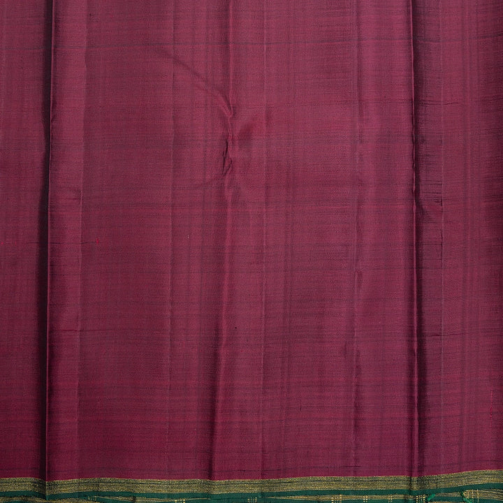 Hayagrivas Handloom Grey Kanjivaram Silk Saree with Bottle Green Selvedge Border KBF420F8-1