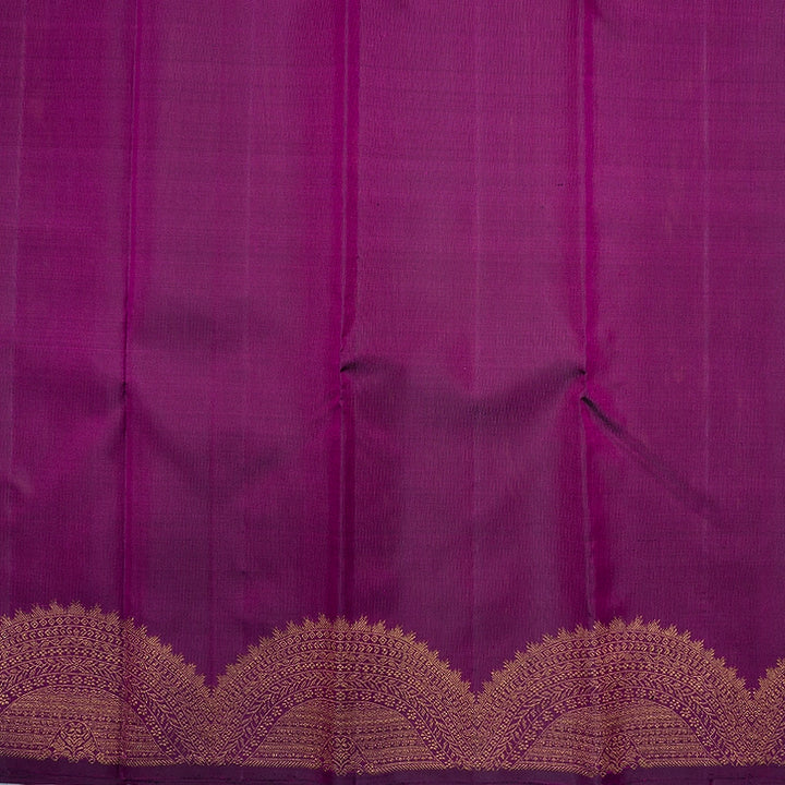 Hayagrivas Handloom Mehandi Green Kanjivaram Silk Saree with Purple Border KBF483F2-1