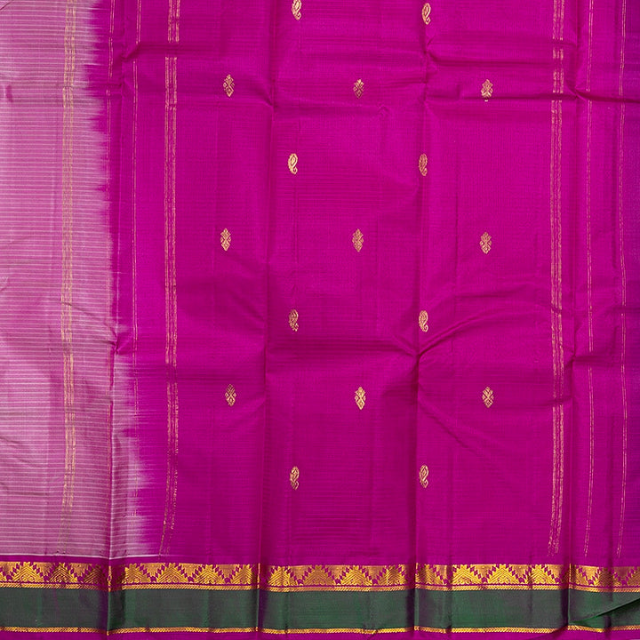 Hayagrivas Handloom Rose Pink Kanjivaram Silk Saree with Pink Border KBF486F3-2