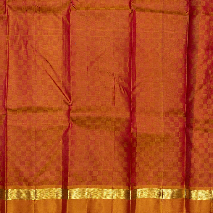 Hayagrivas Handloom Maroon Kanjivaram Silk Saree with Golden Orange Border KBF486F6-15