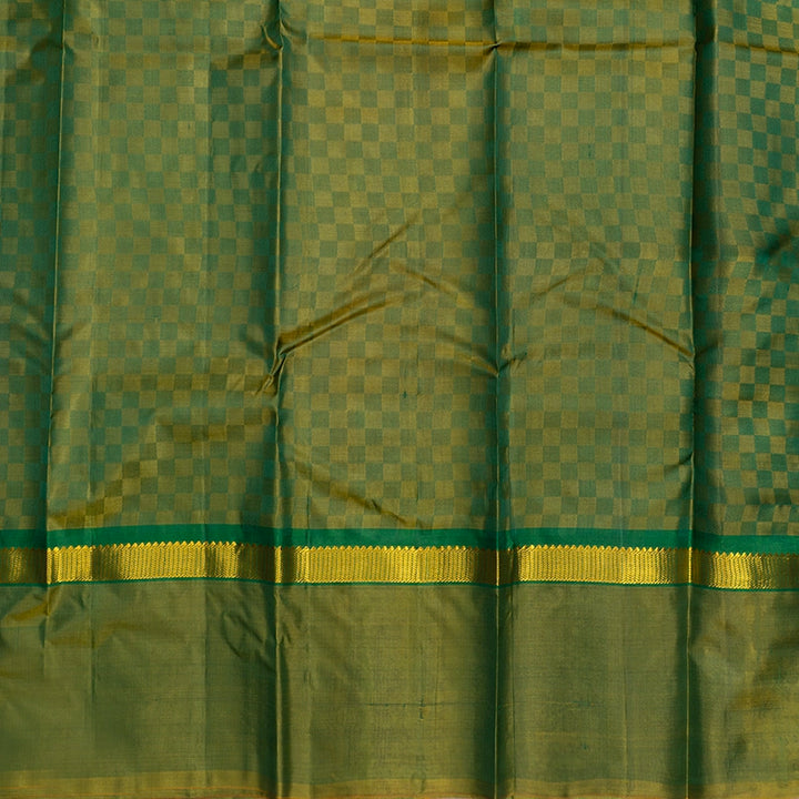 Hayagrivas Handloom Bottle Green Kanjivaram Silk Saree with Lime Green Border KBF486F6-2