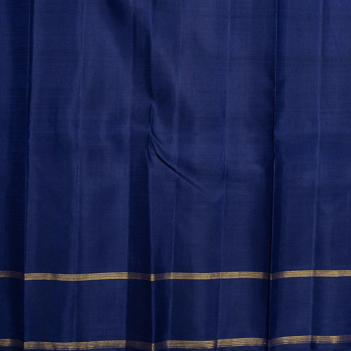 Hayagrivas Handloom Pink &amp; White Checks Kanjivaram Silk Saree with Navy Blue Border KBF518G6-1