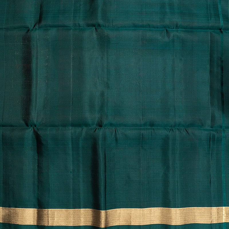 Hayagrivas Dark Green Handloom Soft Silk Saree KBF535G7-5
