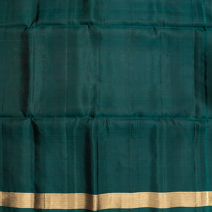 Hayagrivas Dark Green Handloom Soft Silk Saree KBF535G7-5