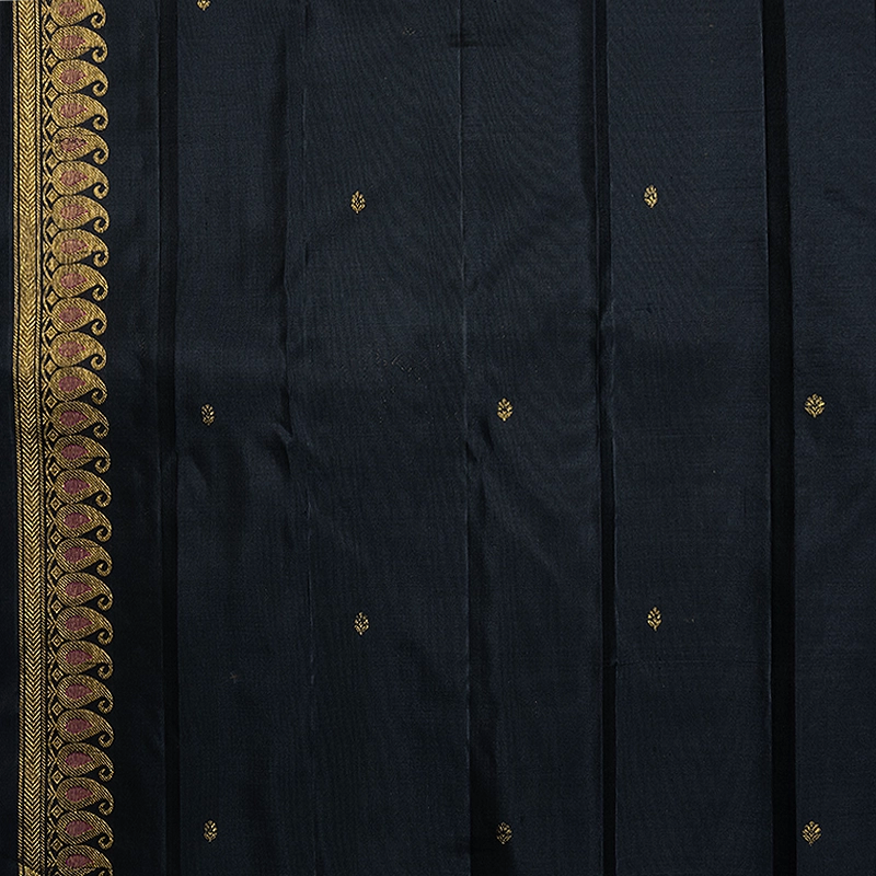 Hayagrivas Handloom Black Kanjivaram Silk Saree KBF538G4-1