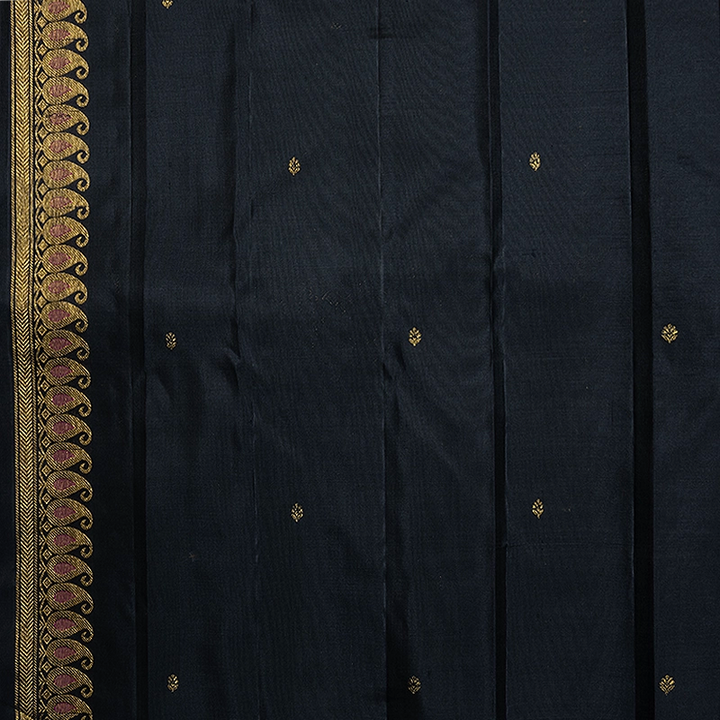 Hayagrivas Handloom Black Kanjivaram Silk Saree KBF538G4-1
