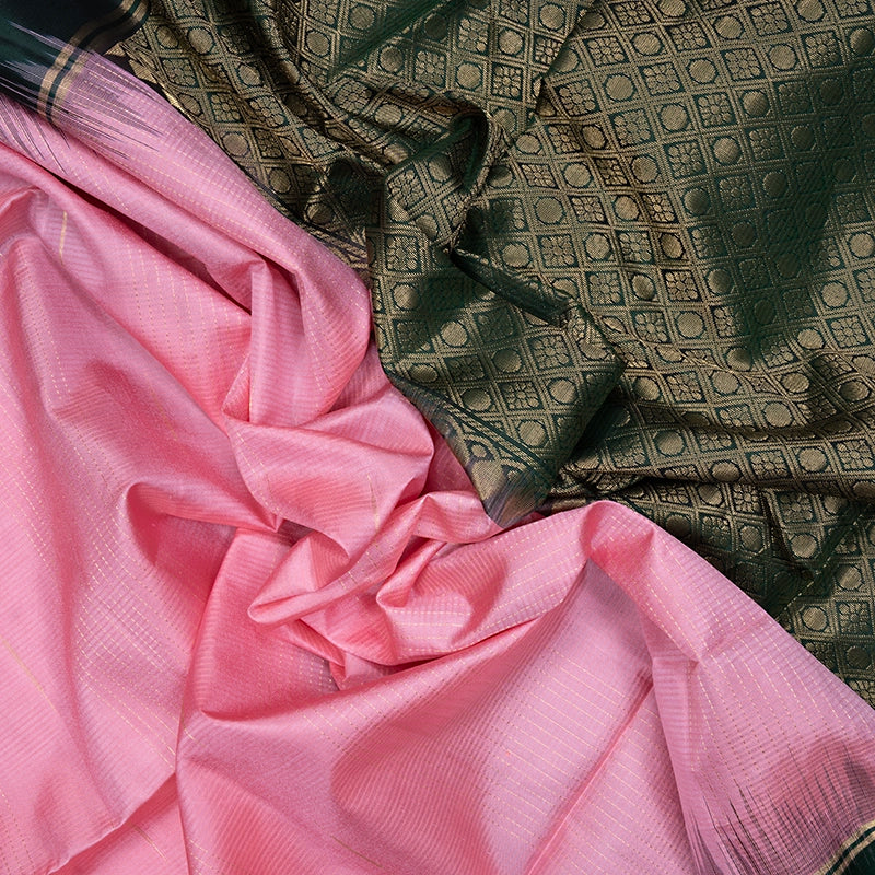Hayagrivas Baby Pink Handloom Soft Silk Saree KBF566G4-5