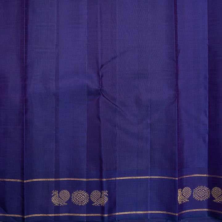 Hayagrivas Handloom Pink &amp; Orange Kanjivaram Silk Saree with Purplish Blue Border KBF572G9-1
