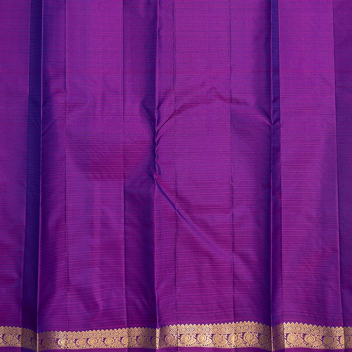Hayagrivas Handloom Ananda Blue Kanjivaram Silk Saree with Purple Border KBF582G1-13