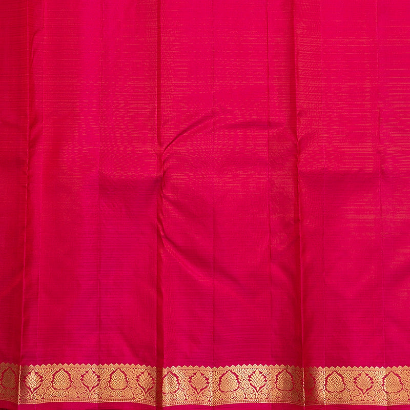 Hayagrivas Handloom Golden Orange Kanjivaram Silk Saree with Pink Border KBF582G2-14