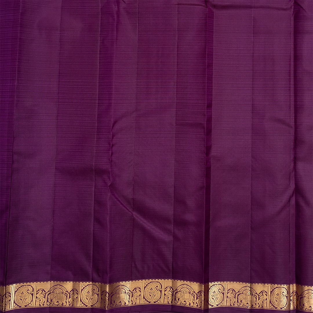 Hayagrivas Handloom Magenta Kanjivaram Silk Saree with Purple Border KBF582G2-9