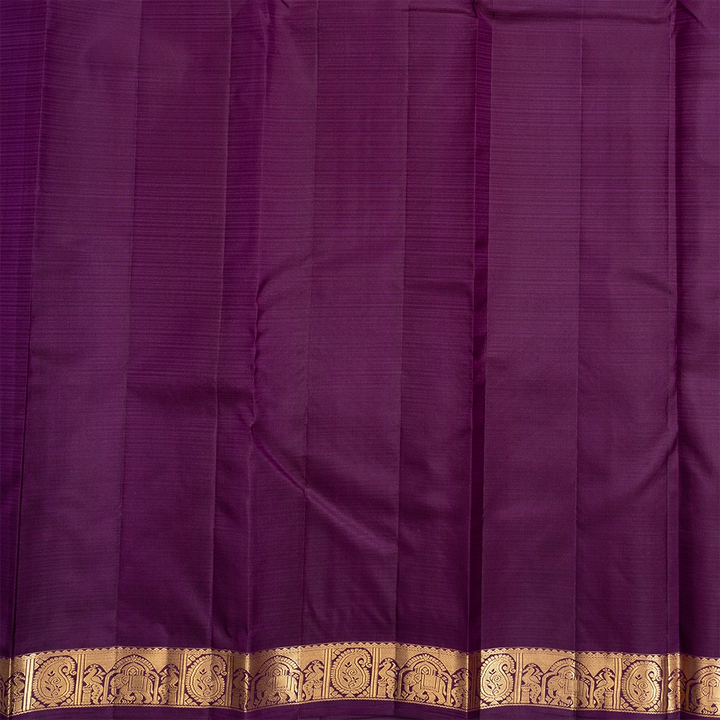 Hayagrivas Handloom Magenta Kanjivaram Silk Saree with Purple Border KBF582G2-9