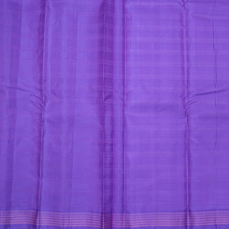 Hayagrivas Handloom Half-White Kanjivaram Silk Saree with Lilac Border KBF620G1-2