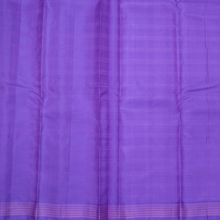 Hayagrivas Handloom Half-White Kanjivaram Silk Saree with Lilac Border KBF620G1-2