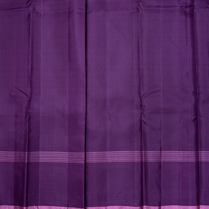 Hayagrivas Handloom Sky Blue &amp; Purple Checks Kanjivaram Silk Saree KBF620G6-3