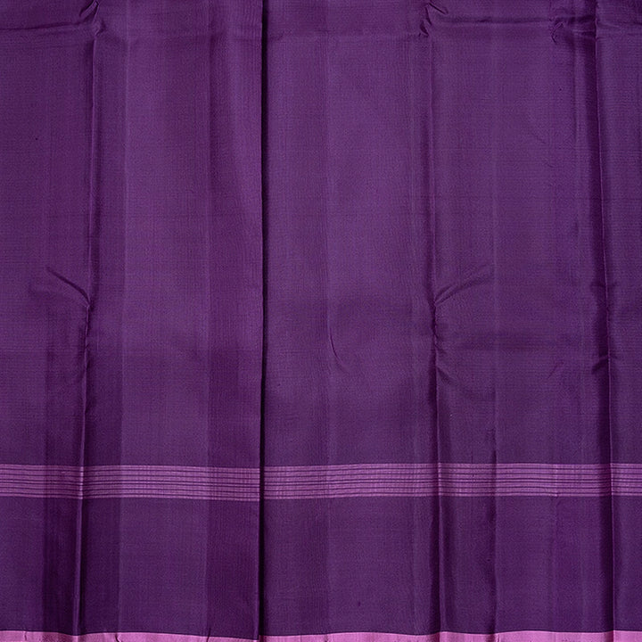 Hayagrivas Handloom Sky Blue &amp; Purple Checks Kanjivaram Silk Saree KBF620G6-3