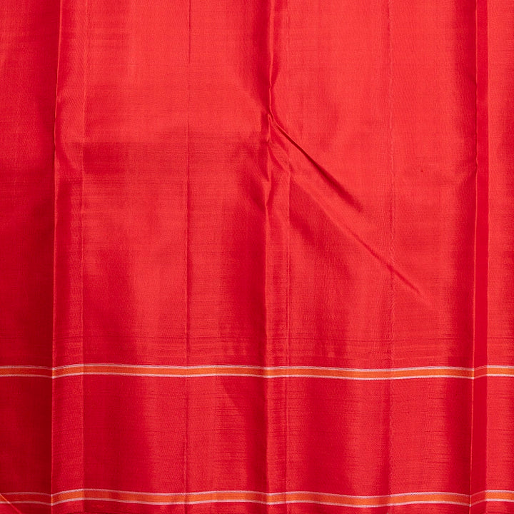 Hayagrivas Handloom Black &amp; White Checks Kanjivaram Silk Saree with Red Border KBF638G4-4