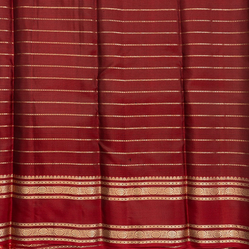 Hayagrivas Handloom Meenakshi Green Kanjivaram Silk Saree with Araku Red Border KBF695G10-5