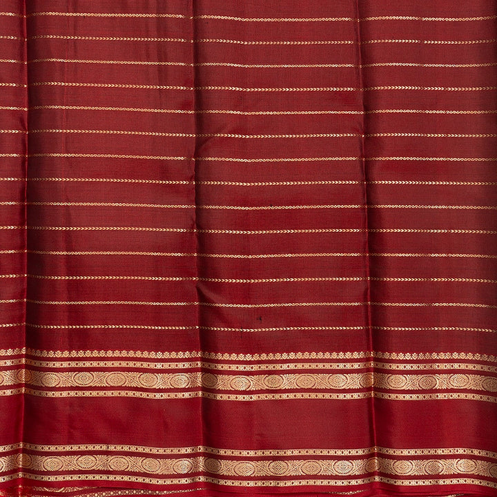 Hayagrivas Handloom Meenakshi Green Kanjivaram Silk Saree with Araku Red Border KBF695G10-5