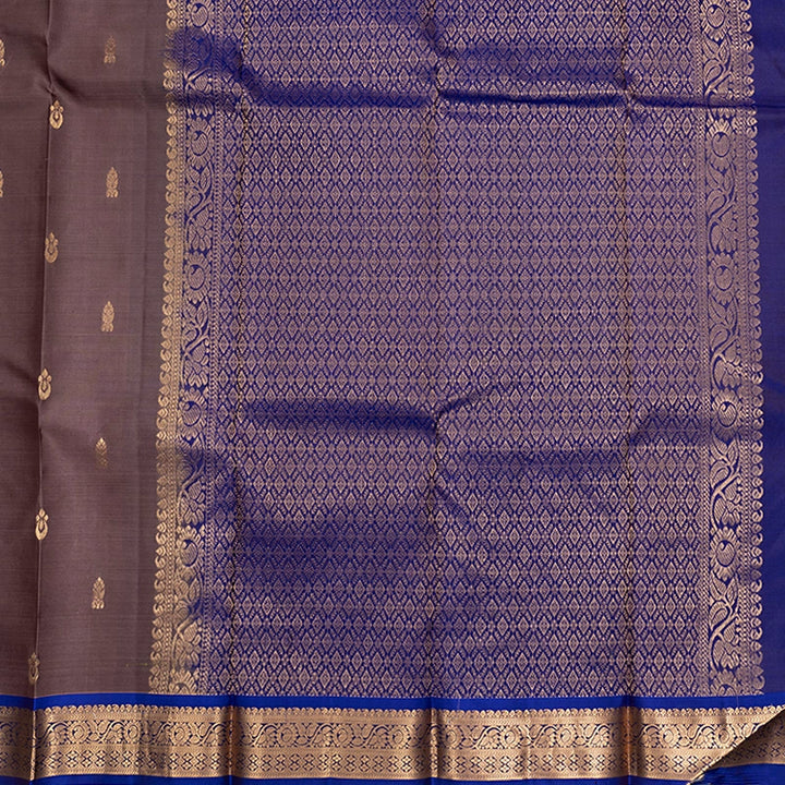 Hayagrivas Handloom Brownish-Purple Kanjivaram Silk Saree with Purple Border KBF703G5-7