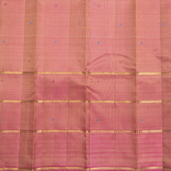 Hayagrivas Handloom Beige Kanjivaram Silk Saree with Pink Border KBF719G3-1
