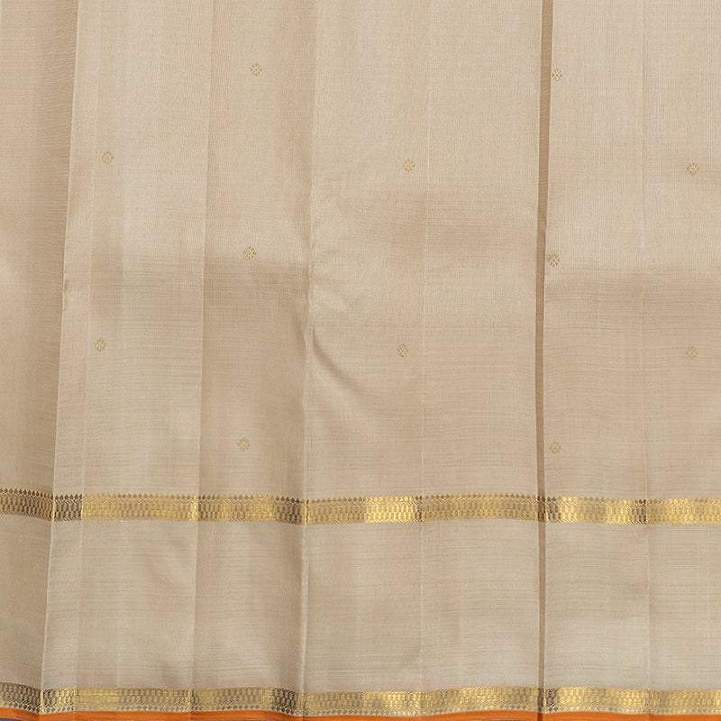 Hayagrivas Handloom Red &amp; Orange Checks Kanjivaram Silk Saree with Ivory Border KBF719G4-1