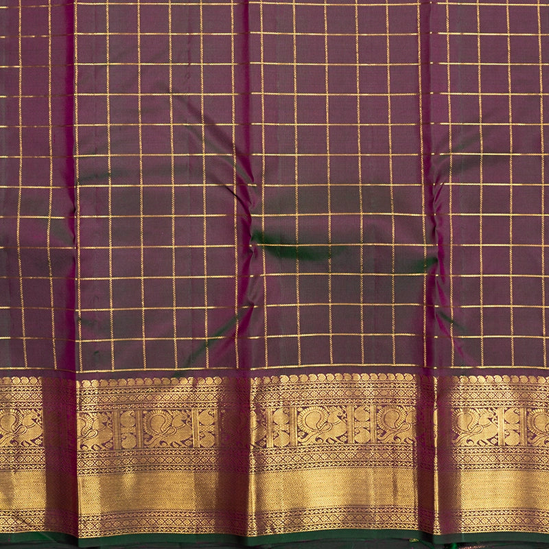 Hayagrivas Handloom Purple Kanjivaram Silk Saree with Manthalir Border KBF731G4-2