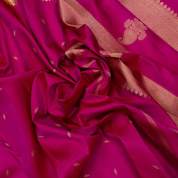 Hayagrivas Handloom Magenta Kanjivaram Silk Saree KBF742H6-1
