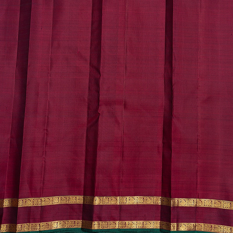 Hayagrivas Handloom Deep Jamun Kanjivaram Silk Saree with Wine Maroon Border KBF742H7-1
