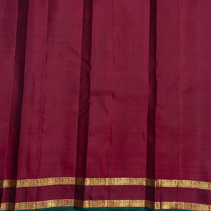 Hayagrivas Handloom Deep Jamun Kanjivaram Silk Saree with Wine Maroon Border KBF742H7-1