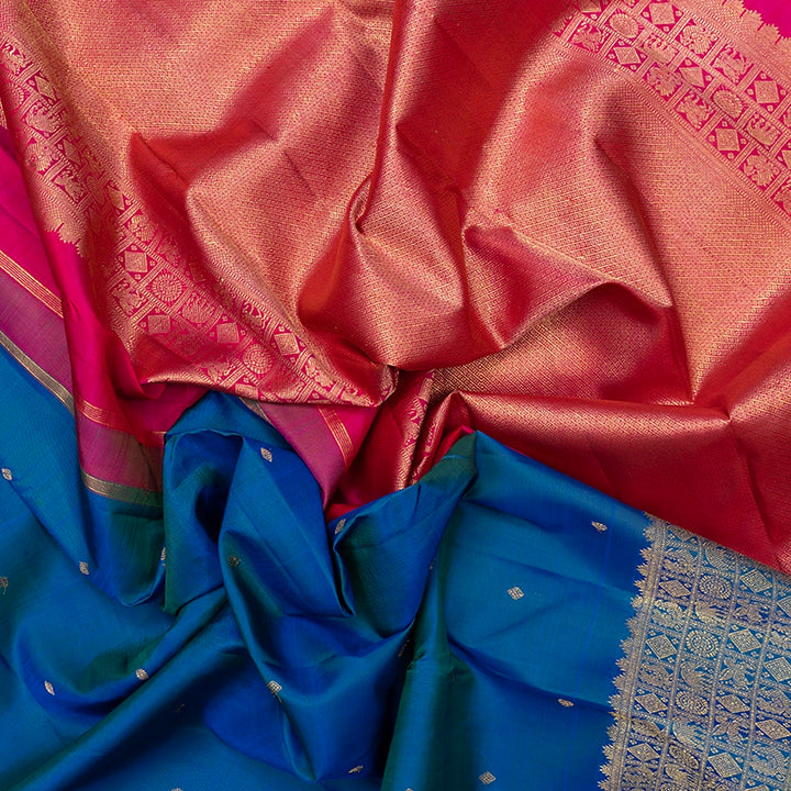 Hayagrivas Handloom Mayilkazhuthu Kanjivaram Silk Saree KBF742H8-1