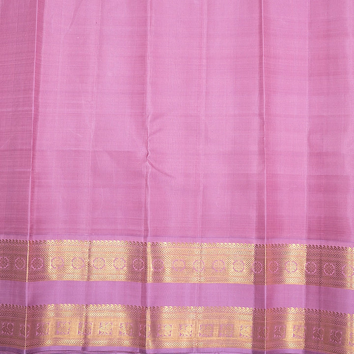 Hayagrivas Handloom Turmeric Yellow Kanjivaram Silk Saree with Baby Pink Border KBF763H3-1