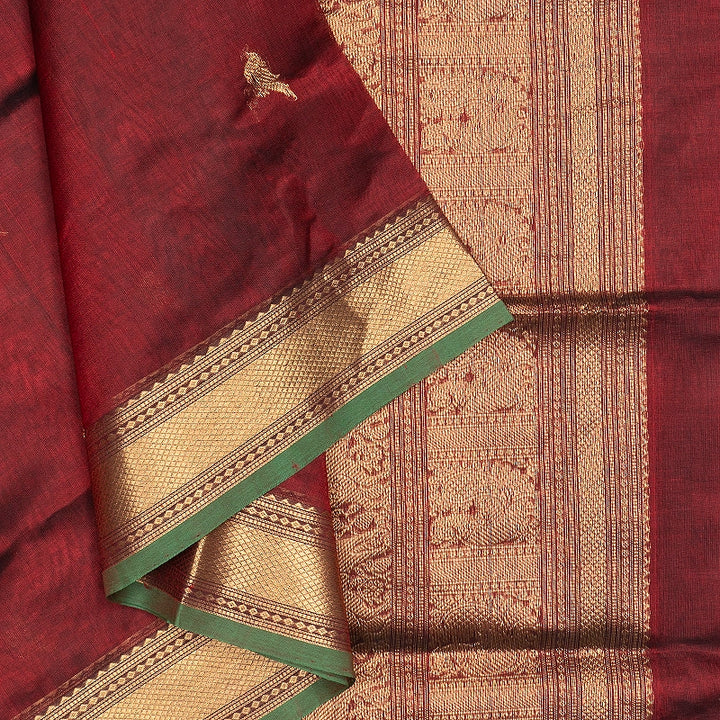 Hayagrivas Maroon Kanchi Silk Cotton Saree SSCBF132H10-2