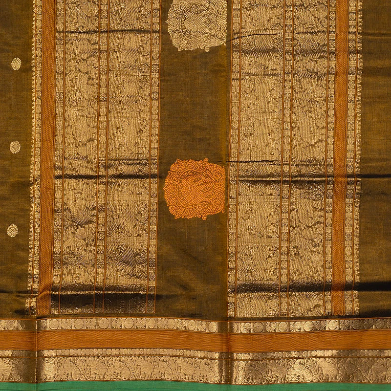 Hayagrivas Metallic Gold Kanchi Silk Cotton Saree SSCBF132H12-3