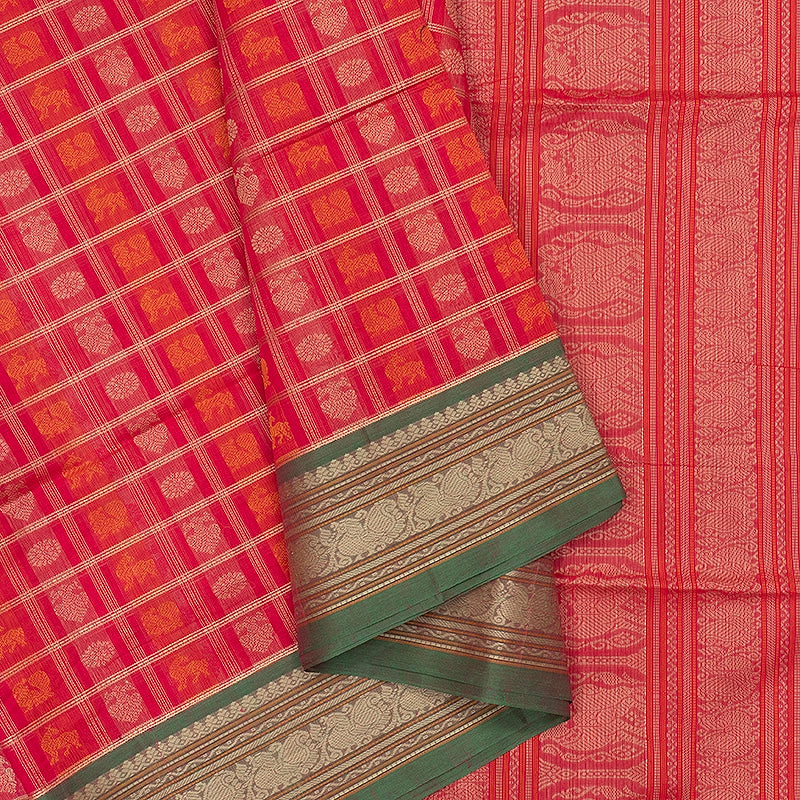 Hayagrivas Pink Handloom Kanchi Cotton Saree SSCBF132H16-1