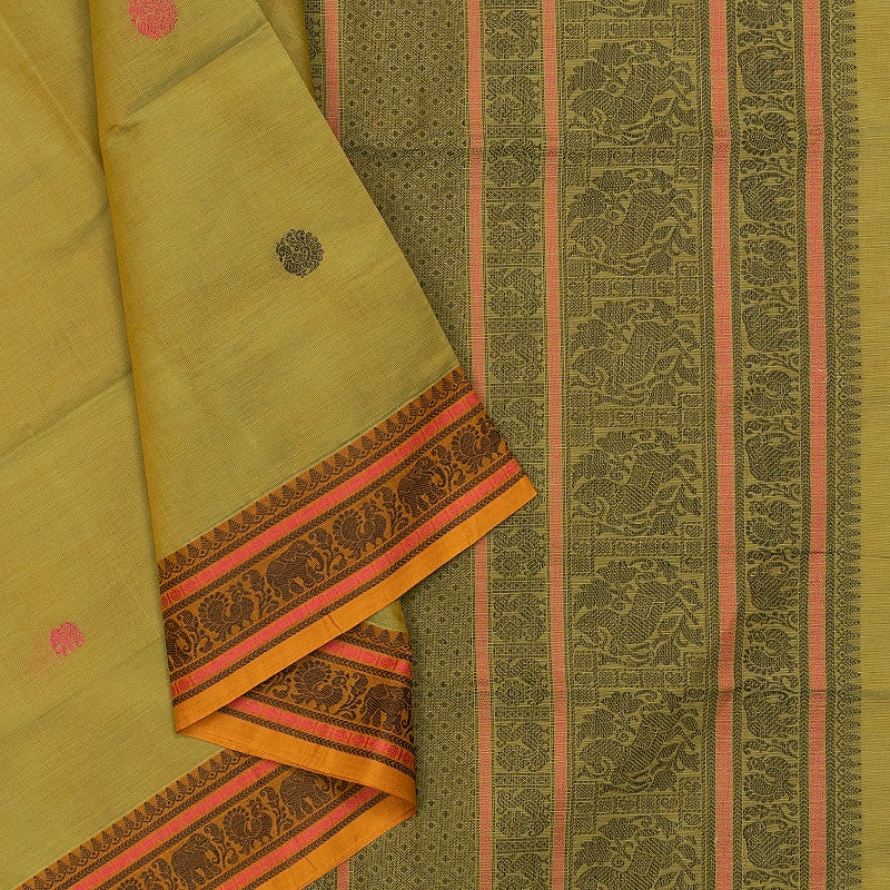 Hayagrivas Pista Green Handloom Kanchi Cotton Saree SSCBF132H29-2