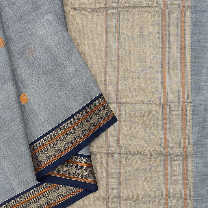 Hayagrivas Grey Handloom Kanchi Cotton Saree SSCBF132H29-3