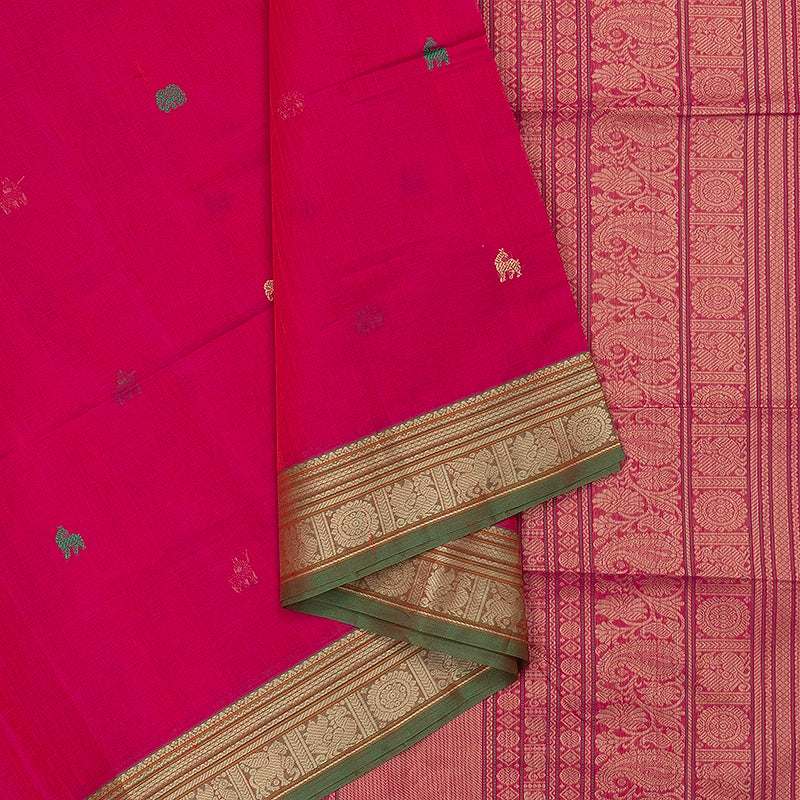 Hayagrivas Pink Handloom Kanchi Cotton Saree SSCBF132H29-5
